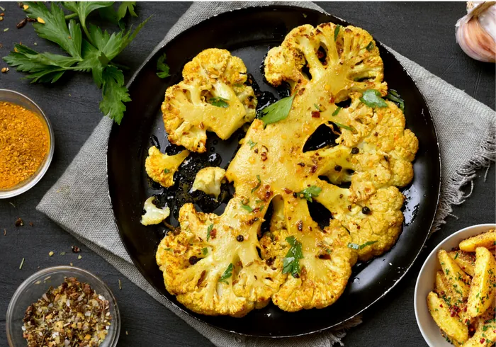 Lemon Cauliflower with Roasted Potatoes